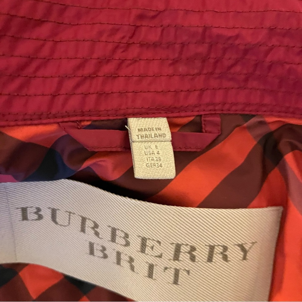 Burberry Brit cranberry red trenchcoat 4 - Picture 14 of 16